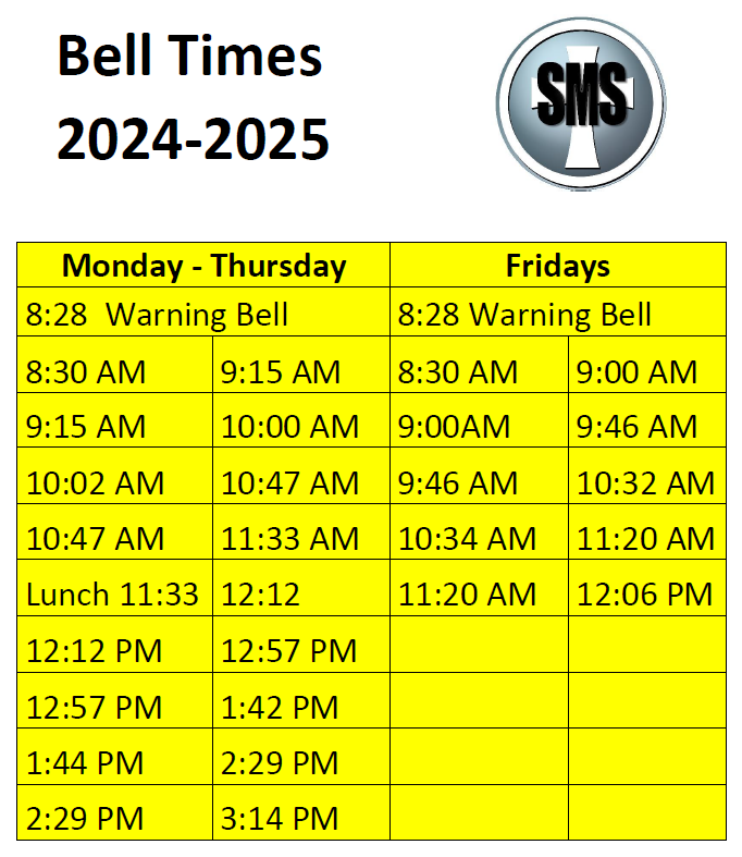 24 25 Bell Times